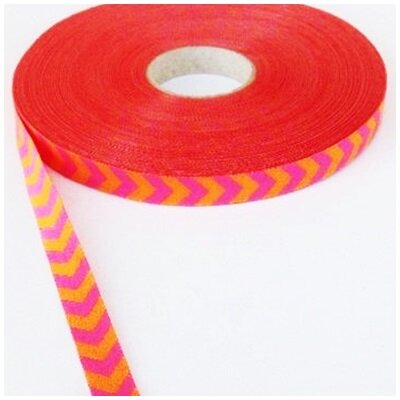 Farbenmix Webband Chevron Orange-Pink