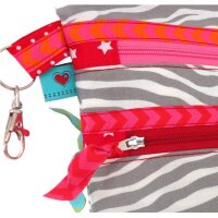 Farbenmix Webband Chevron Orange-Pink