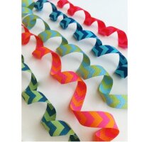 Farbenmix Webband Chevron Orange-Pink
