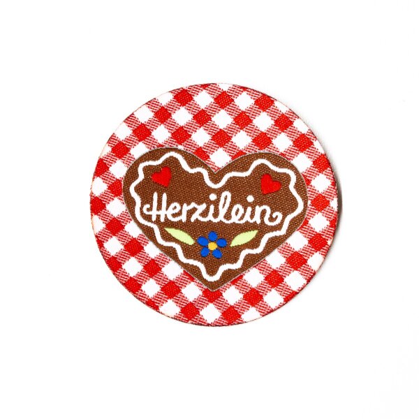 Farbenmix Webetikette – Herzilein Rund