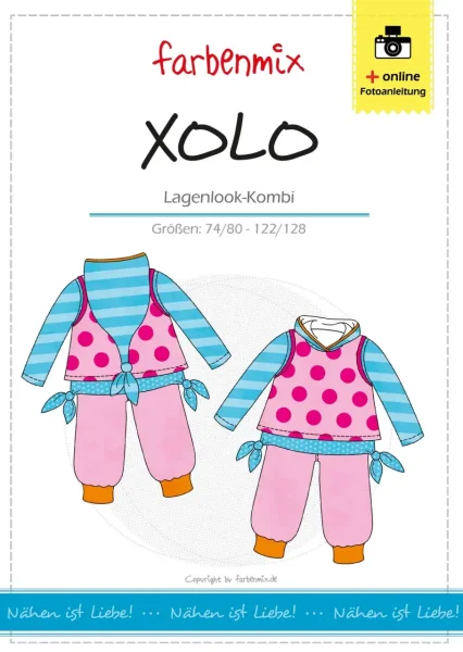 Farbenmix Schnittmuster XOLO Lagenlook-Kombi 74/80–122/128