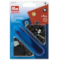 Prym 40 Stk Ösen mit Scheiben 5 mm – Schwarz