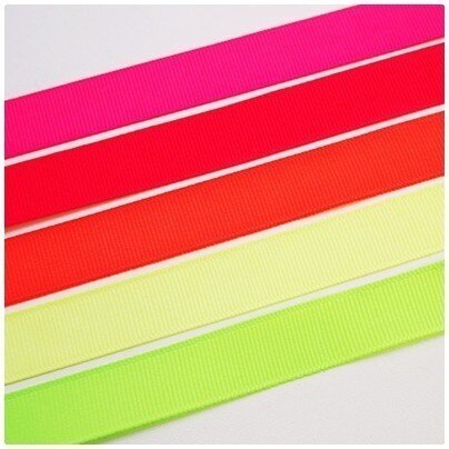 Ripsband Uni 16 mm – Neongrün