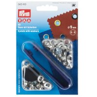 Prym Ösen mit Scheiben 5 mm Silber 40 Stk