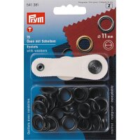 Prym 15 Stk Ösen und Scheiben 11 mm – Schwarz
