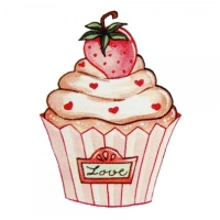 Safuri Bügelbild Cupcake Erdbeere